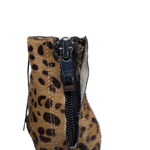 French Connection Quillan Ankle Boot Womens Leopard Calf Fur Leather Bootie Sz 9 - Picture 12 of 12